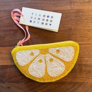 TIANA NY- Beaded Lemon Design Pouch Coin Purse